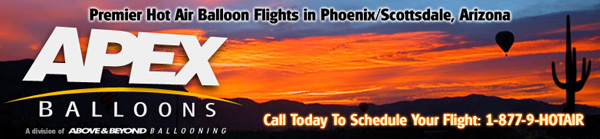 Hot Air Balloon Rides in Phoenix Arizona Scottsdale Glendale Mesa Tempe Gilbert Peoria Chandler AZ